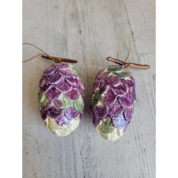 Unique glitter purple Grapevine set ornament Xmas - Picture 3 of 5